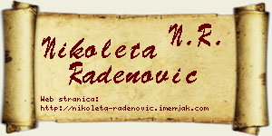 Nikoleta Radenović vizit kartica